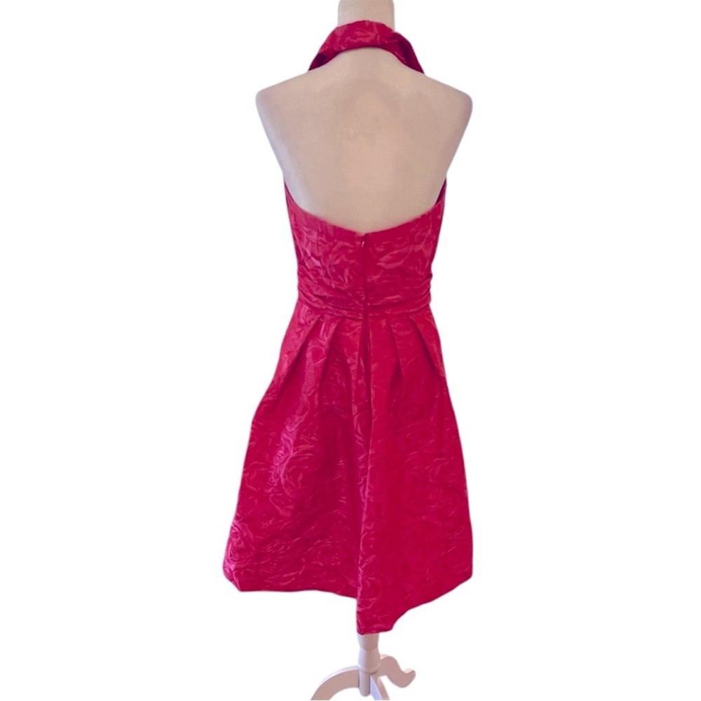 THEIA | Jacquard Textured Halter A-Line Dress - Picture 5 of 7